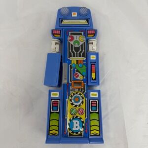 Vintage 1989 Flomo Robot Multi-Function Pencil Case Blue KF-G770 Taiwan Retro